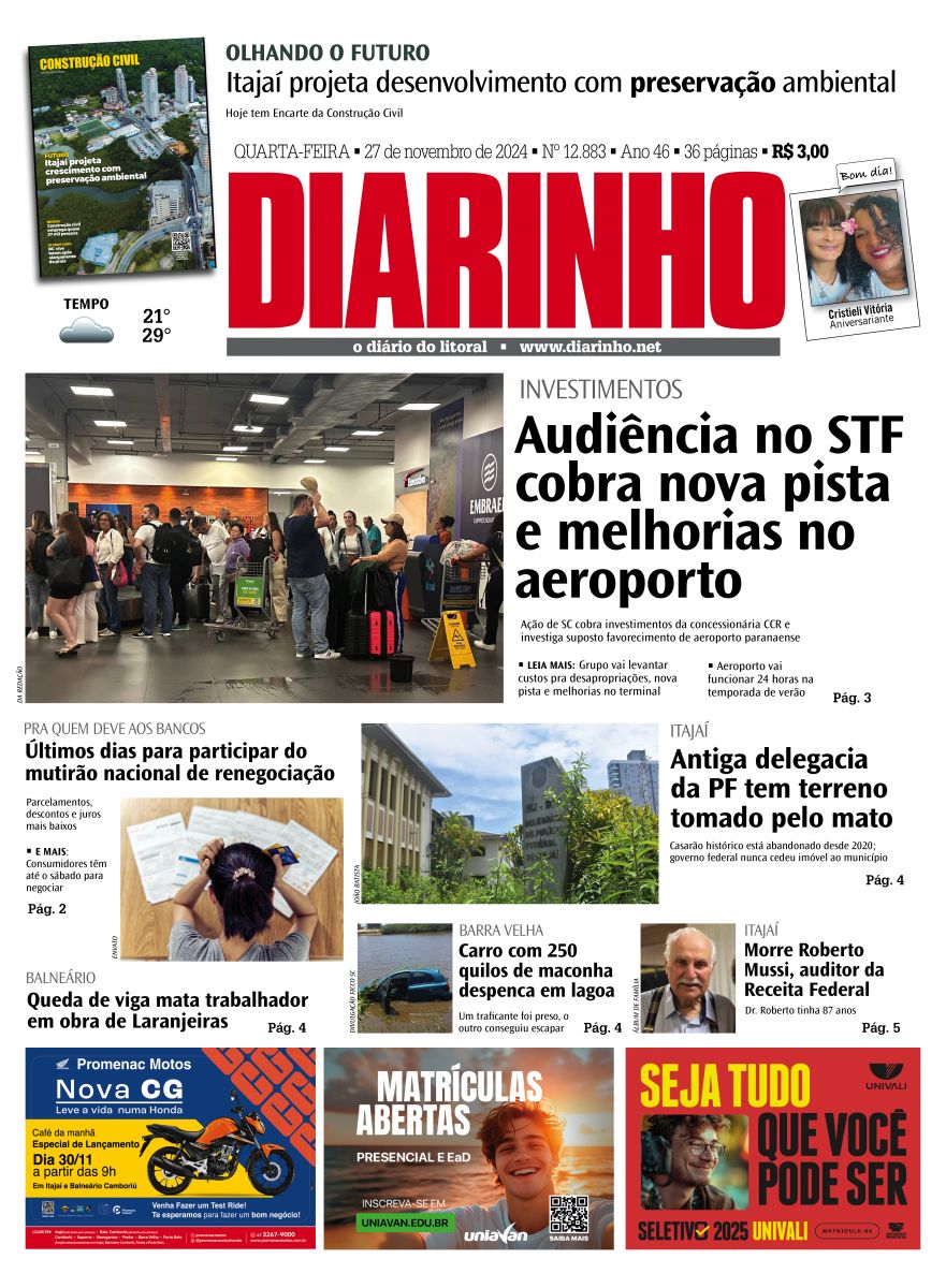 Confira a capa de hoje