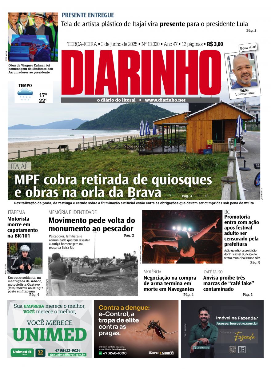 Capa de hoje