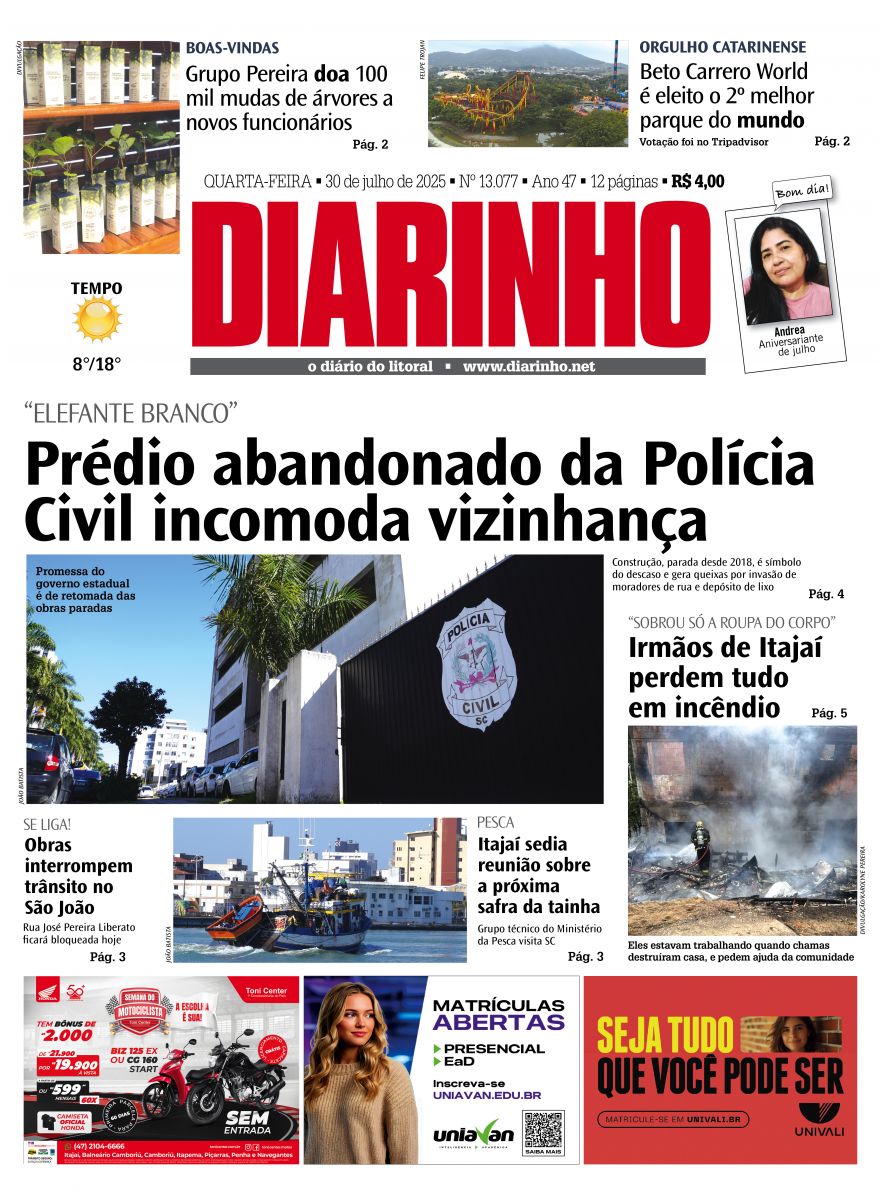 Capa de hoje