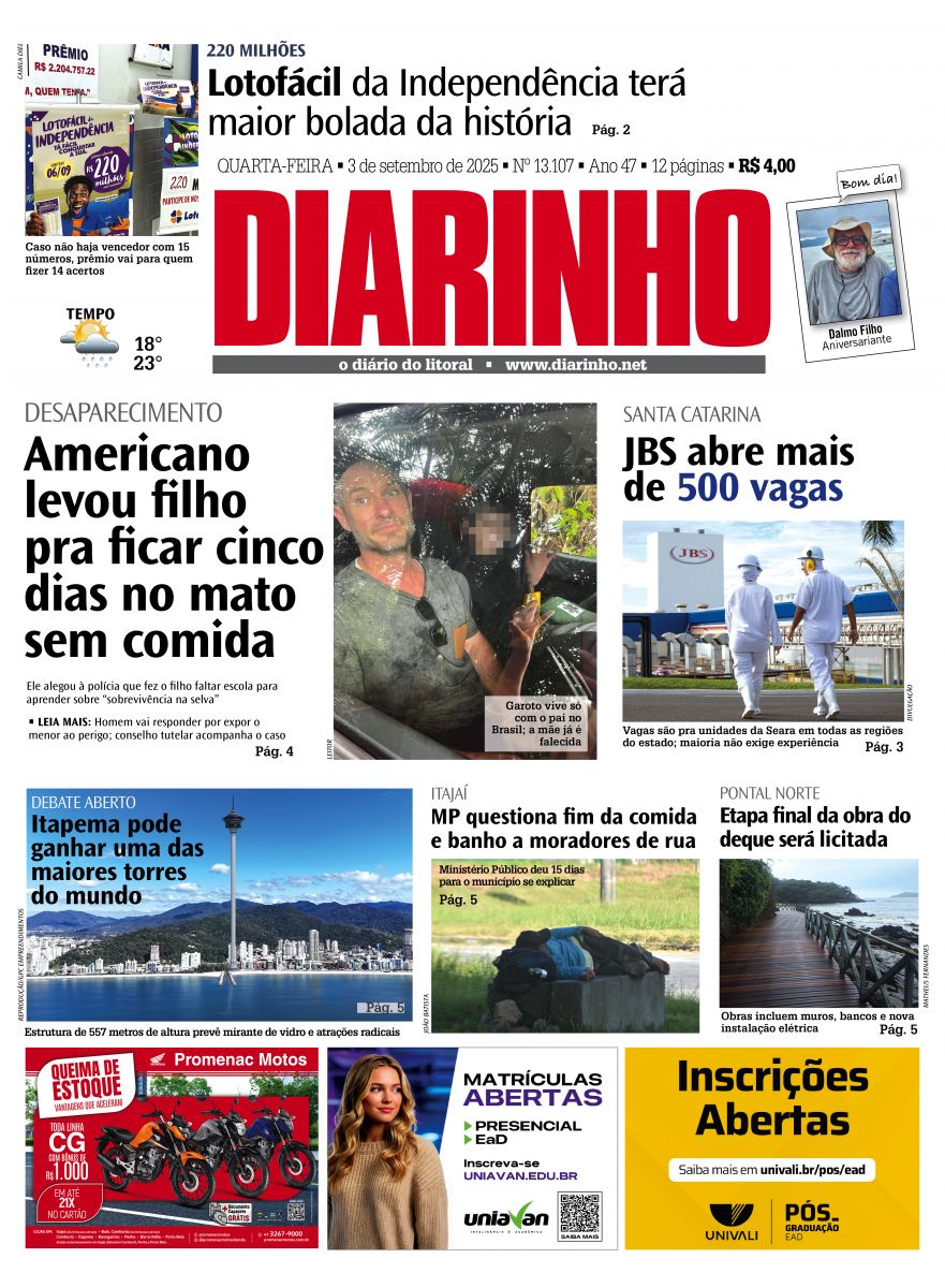 Confira a capa de hoje