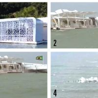 Clube flutuante é arrastado para o mar, fica à deriva e naufraga