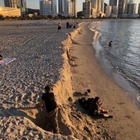 Trecho da Barra Sul perdeu 70 metros de areia do alargamento