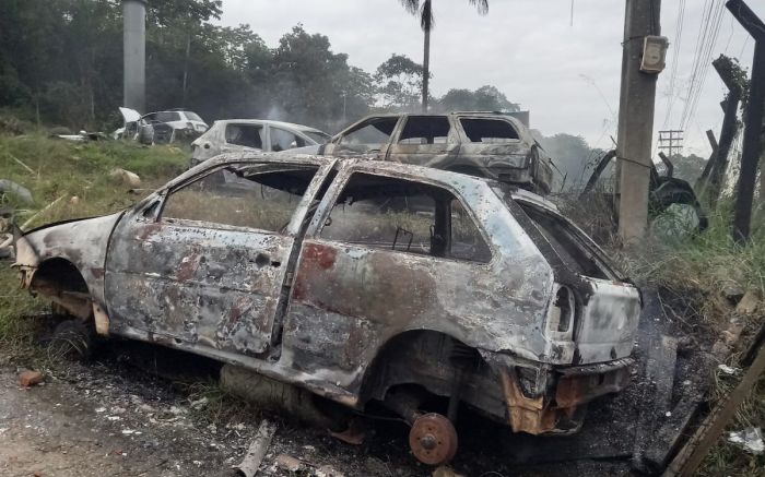 Combate ao incêndio foi feito pelos bombeiros voluntários e militares (Fotos: CBMSC)