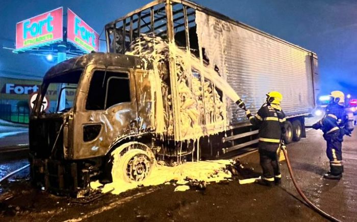 Veículo transportava cinco toneladas de copos plásticos
(Foto: Divulgação)