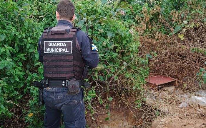 Cimento e madeira davam sustentação ao buraco que servia como moradia a andarilho
(foto: divulgação)