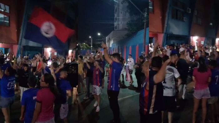 Galera escoltou o time da BR 101 até o estádio Hercílio Luz 