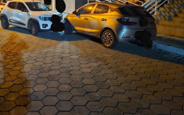 Colisão acordou o dono do veículo atingido que estava estacionado na rua
(Foto: Divulgação)