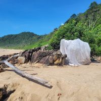 Pessoas estão “morando” na praia do Buraco