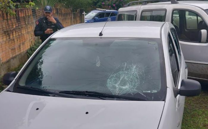 Agressor fugiu e tentou esconder carro, mas foi encontrado pela GM (Foto: Divulgação GMI)