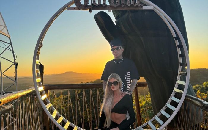 Fernanda Stroschein e o namorado curtem férias românticas em Goiás
 (Foto: Divulgação)