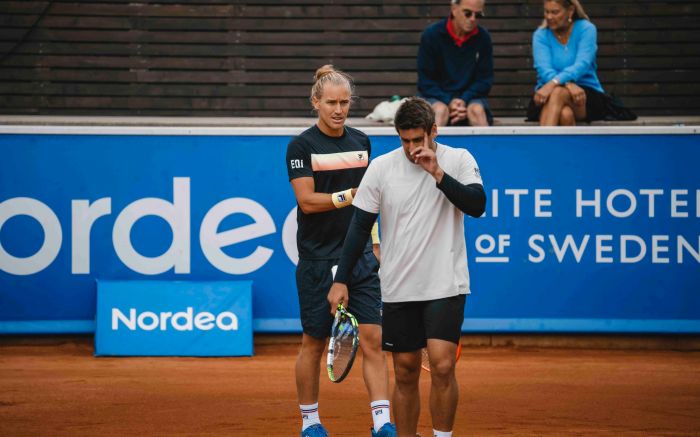  Matos (de preto) e Orlando encaram estrelas internacionais no sábado

Foto: Divulgação/Nordea Open Tennis 