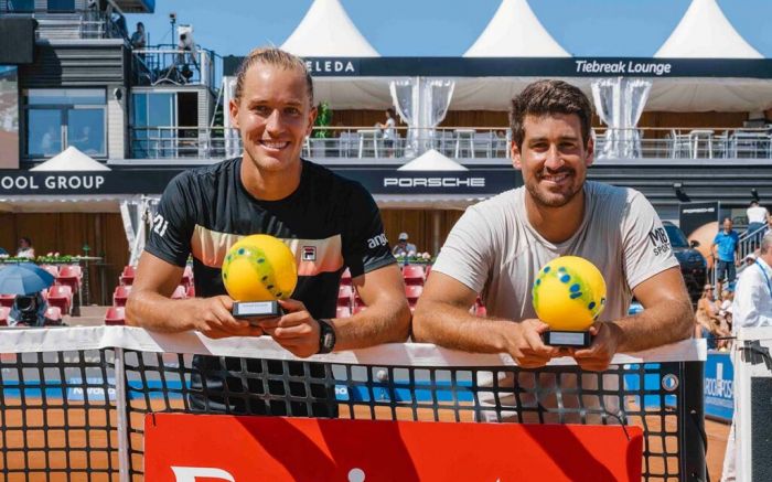 Matos (à esquerda) e Orlando venceram primeiro troféu juntos
 (Foto: Johan Lilja/Nordea Open)