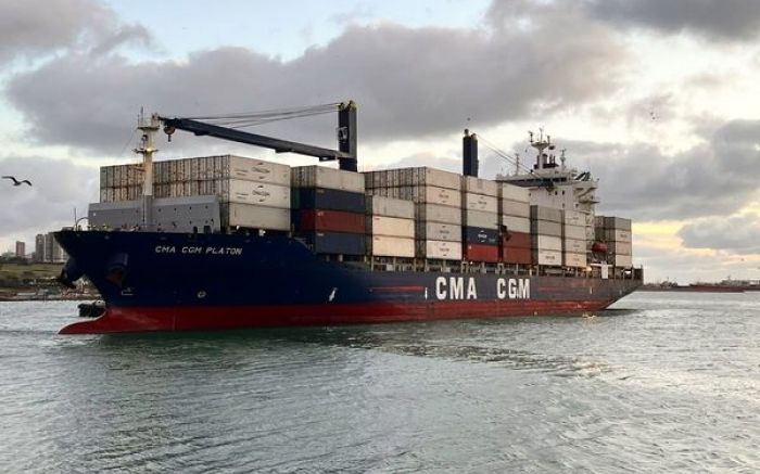 Chegada do CMA CGM Platon será entre o fim de julho e início de agosto
(Foto: Divulgação/TC2)