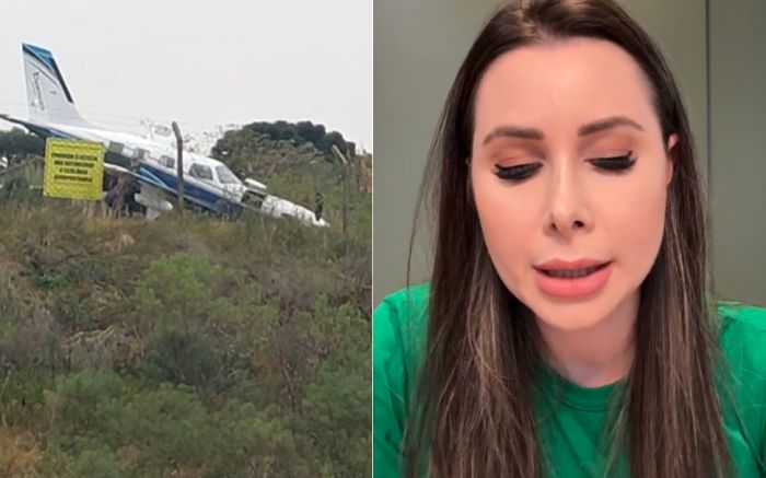 Incidente com avião de Caroline foi no deslocamento de Chapecó para Joinville
(Foto: Reprodução Pimenta de Palmas Notícias e Instagram)