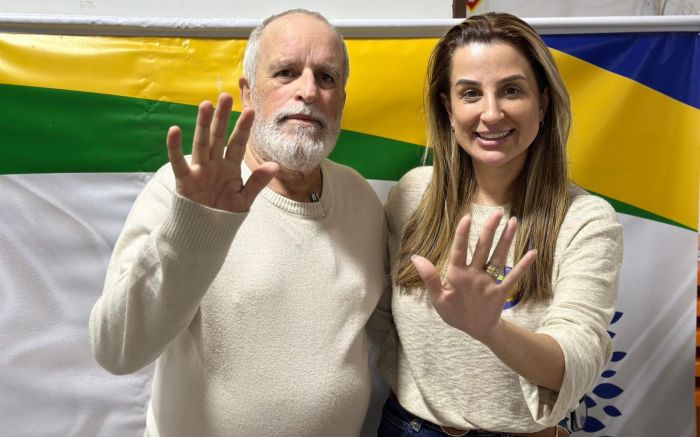 Candidata Juliana Pavan e Galeno de Castro, presidente do Republicanos (Foto: divulgação/redes sociais)