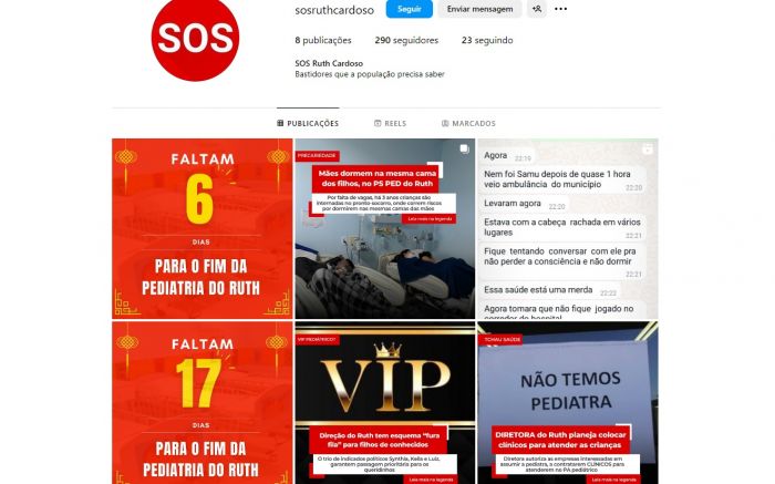 Decisão determinou a derrubada da página “sosruthcardoso”, mas até essa quinta-feira perfil seguia no ar

 (Foto: Reprodução)