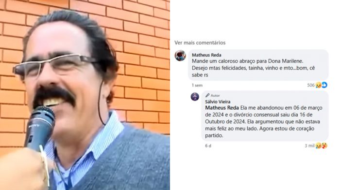 Sálvio revelou a separação nas redes sociais (Foto: Reprodução/Redes Sociais)