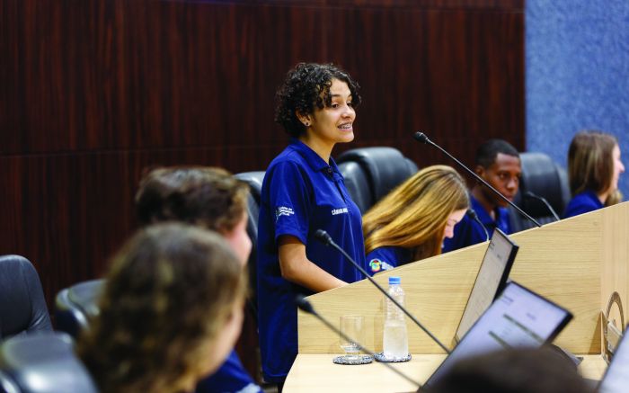 Vereadores mirins realizam sessões ordinárias e defendem suas ideias na tribuna da Câmara de Vereadores de Itajaí

(FOTOS: DAVI SPULDARO)