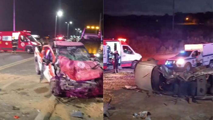 Um carro saiu da pista e caiu no barranco (Foto: Reprodução/CBVI)   