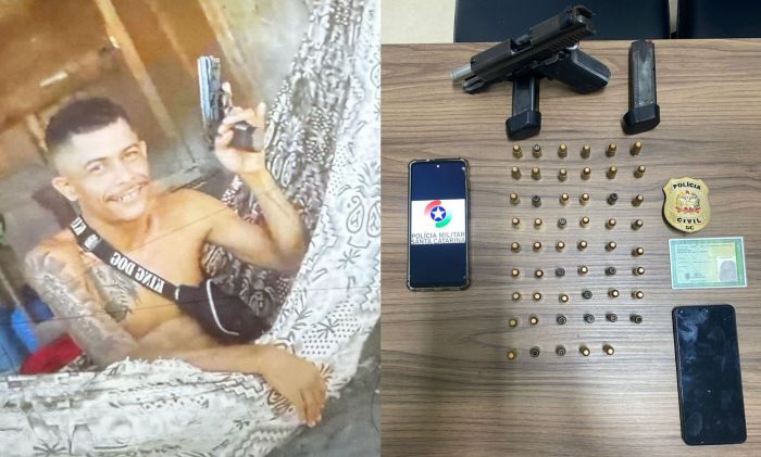 Ele foi preso no centro de Navegantes (Foto: Policia Civil de Navegantes)