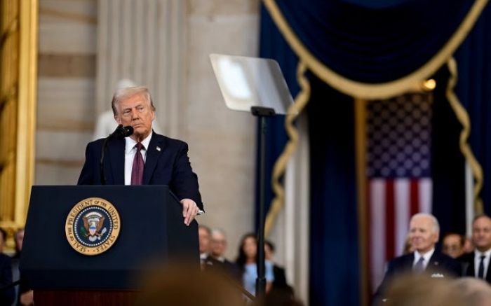 Presidente Donald Trump durante discurso de posse no dia 20 de janeiro (Foto: Casa Branca/Domínio Público)