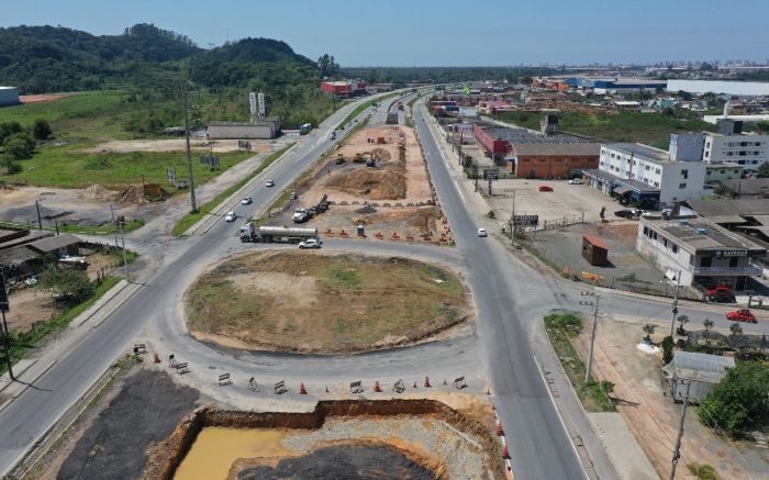 Rotatória do Machados será bloqueada para obras na BR 470 (Foto: Divulgação/Dnit)