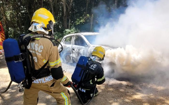 Todos os ocupantes escaparam sem ferimentos (Foto: Divulgação/CBMSC)