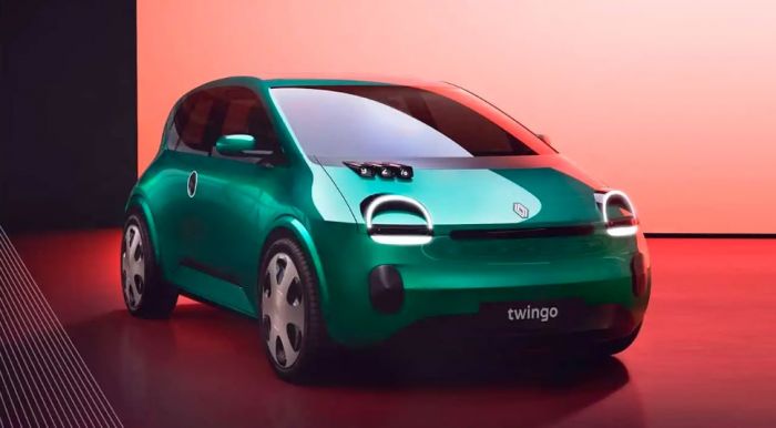 Em 2026, o icônico Twingo retorna como um elétrico de design retrô (Foto: Divulgação)