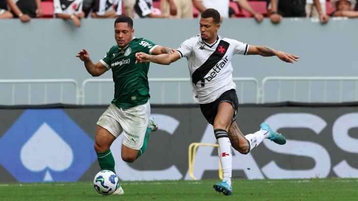 Vitor Roque marcou seu primeiro gol com a camisa do Palmeiras (Foto: Cesar Greco/Palmeiras)