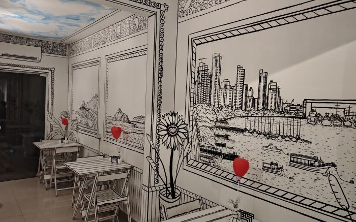 Primeira pizzaria 2D de Santa Catarina. Quem sabe até do Brasil! (Foto: Ana Zigart)