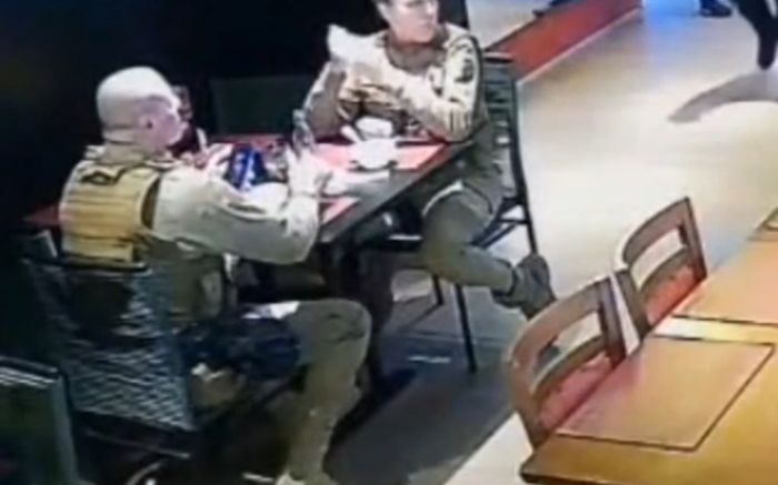 Almoço de policias foi interrompido por emergência (Reprodução)