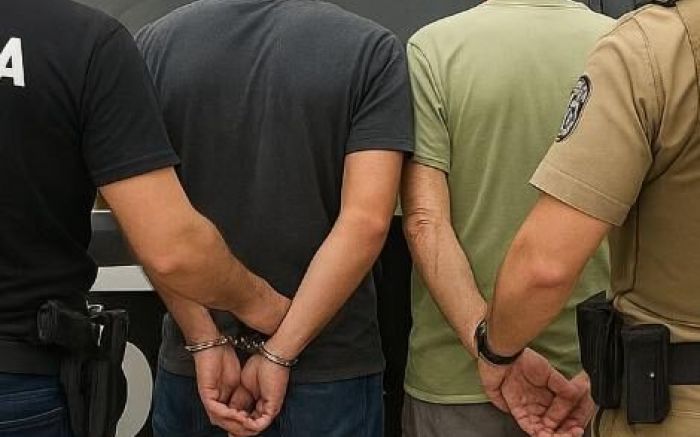 Criminosos foram presos em flagrante (Foto: Divulgação/PCSC)