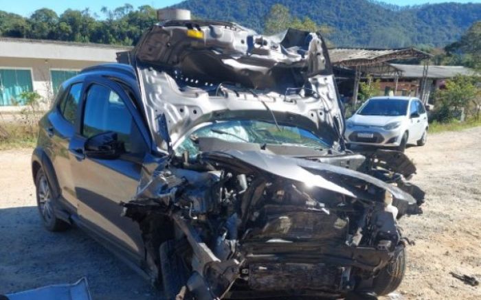 Batida com morte aconteceu na SC 414 (Foto: Reprodução)