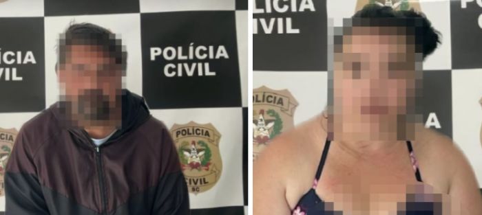 Casal foi preso na cidade de Araucária (PR) (Foto: Divulgação/PCSC)