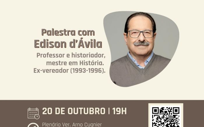 Palestra do historiador Edison d’Ávila será transmitida ao vivo (Foto: Divulgação/CVI)