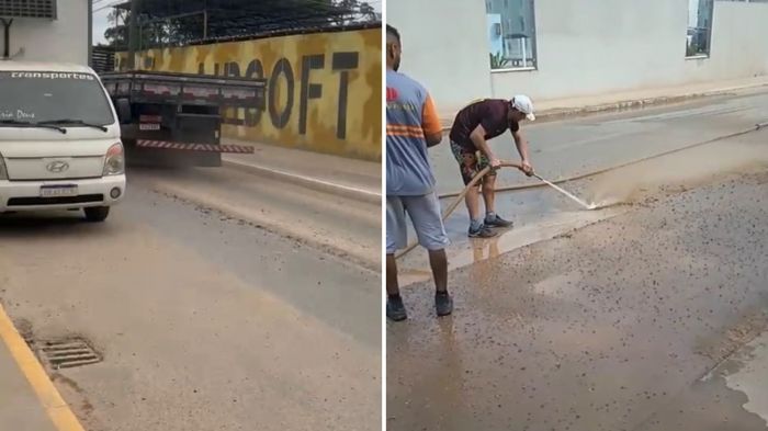 Prefeitura vistoriou o local e não encontrou irregularidades na via (Foto: Leitor)