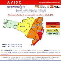 Ciclone mantém vento forte e mar agitado; litoral segue em alerta