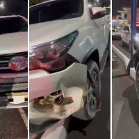 Dupla é presa com Hilux furtada após bater em sete carros