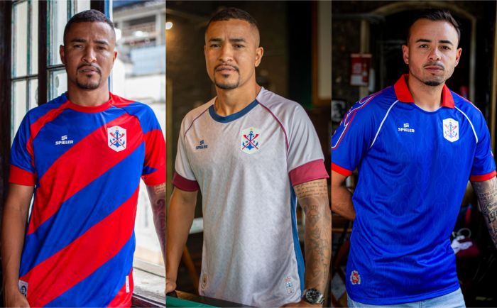 Da esquerda para a direita: camisas de jogo 1, 2 e 3 podem ser compradas no site do Convés do Marinheiro (Fotos: Vica Bueno)