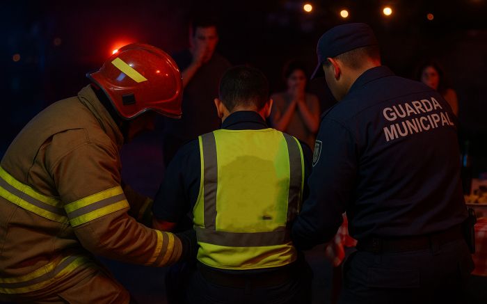 Agente da Codetran teve hemorragia intensa e foi levado para cirurgia no hospital