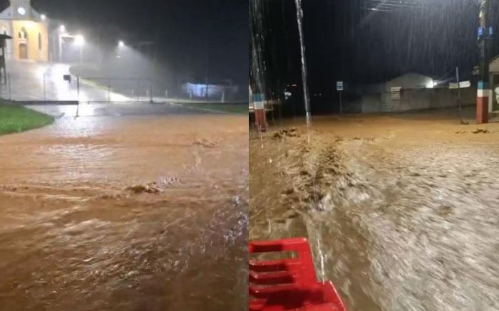 Vias transbordaram e água acabou entrando em muitas casas (Foto: Divulgação )