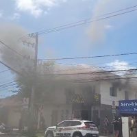 Prédio pega fogo em Itajaí