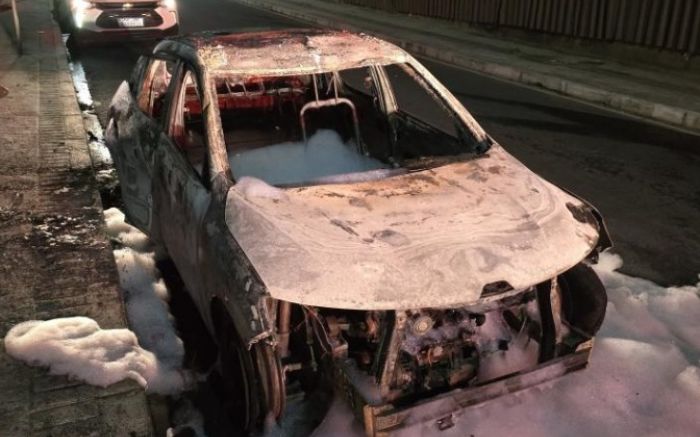 Colocou fogo no carro do ex em BC (Foto: Divulgação PMSC)