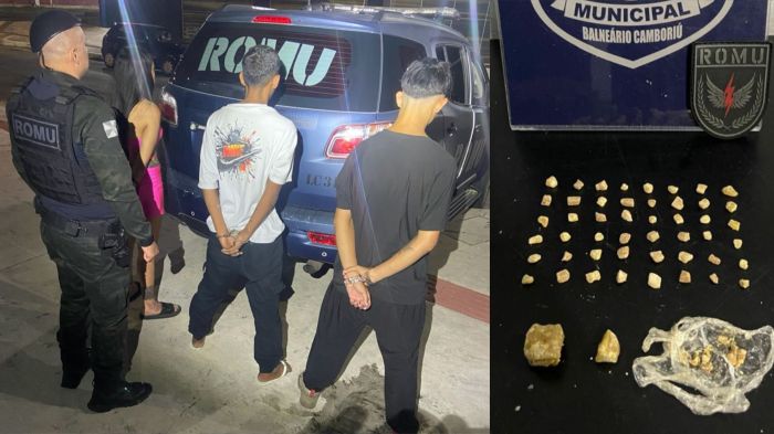 Os três foram presos por tráfico (Foto: Divulgação/GMBC)