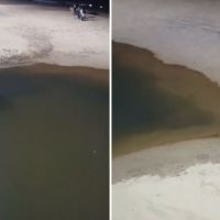 Moradora denuncia esgoto na praia de Cabeçudas