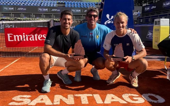Orlando Luz (à esquerda) e Rafael Matos representam a ADK Tennis (Foto: Chile Open)