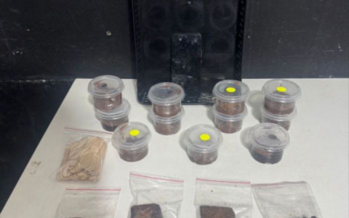 Mais de 11 potes de “brisadeiros” com maconha foram apreendidos pela Polícia Militar (Foto: Divulgação BPM)