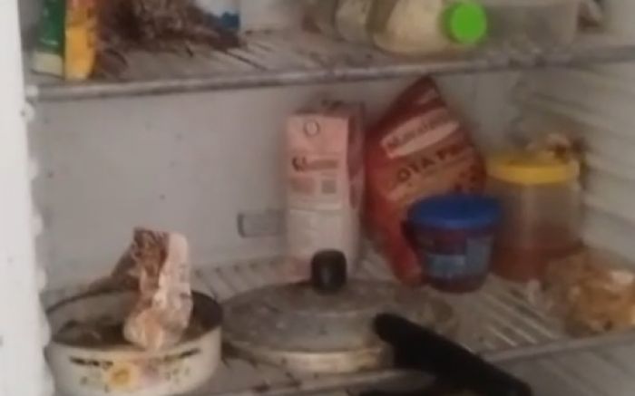 Vídeo mostra estado do imóvel após saída da inquilina (Foto: Leitor)