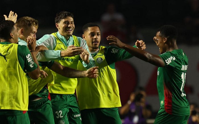 Jhon Arias, com belo gol no início do jogo, garantiu a vitória do Palmeiras (Foto: Cesar Greco/Palmeiras)