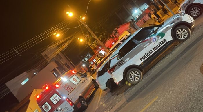 Ocorrência mobilizou forças de segurança em Itapema (Foto: Leitor)